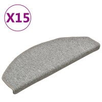 vidaXL Treppenmatten 15 Stk. Hellgrau 65x24x4 cm