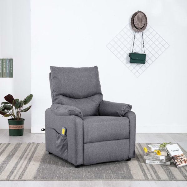 vidaXL Massagesessel Hellgrau Stoff