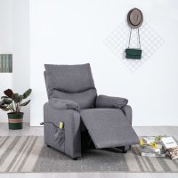 vidaXL Massagesessel Hellgrau Stoff