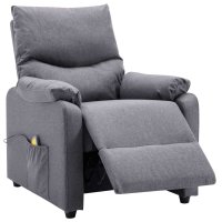 vidaXL Massagesessel Hellgrau Stoff