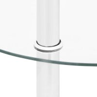 vidaXL Beistelltisch mit 2 Ablagen Transparent 38 cm Hartglas