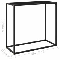 vidaXL Konsolentisch Schwarz 80x35x75 cm Hartglas