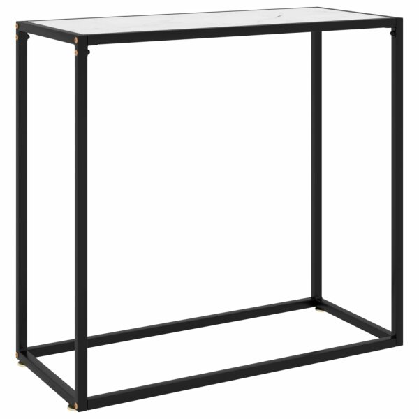 vidaXL Konsolentisch Wei&szlig; 80x35x75 cm Hartglas