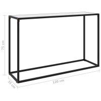 vidaXL Konsolentisch Wei&szlig; 120x35x75 cm Hartglas