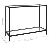 vidaXL Konsolentisch Transparent 100x35x75 cm Hartglas