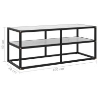 vidaXL TV-Schrank Schwarz mit Wei&szlig;er Marmor-Optik Glas 100x40x40 cm