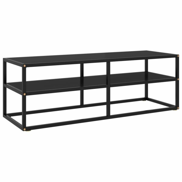 vidaXL TV-Schrank Schwarz mit schwarzem Glas 120x40x40 cm