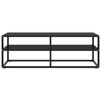 vidaXL TV-Schrank Schwarz mit schwarzem Glas 120x40x40 cm