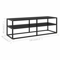 vidaXL TV-Schrank Schwarz mit schwarzem Glas 120x40x40 cm