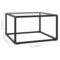 vidaXL Couchtisch Schwarz mit Hartglas 60x60x35 cm