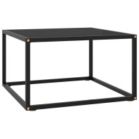 vidaXL Couchtisch Schwarz mit Schwarzem Glas 60x60x35 cm