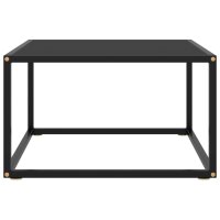 vidaXL Couchtisch Schwarz mit Schwarzem Glas 60x60x35 cm