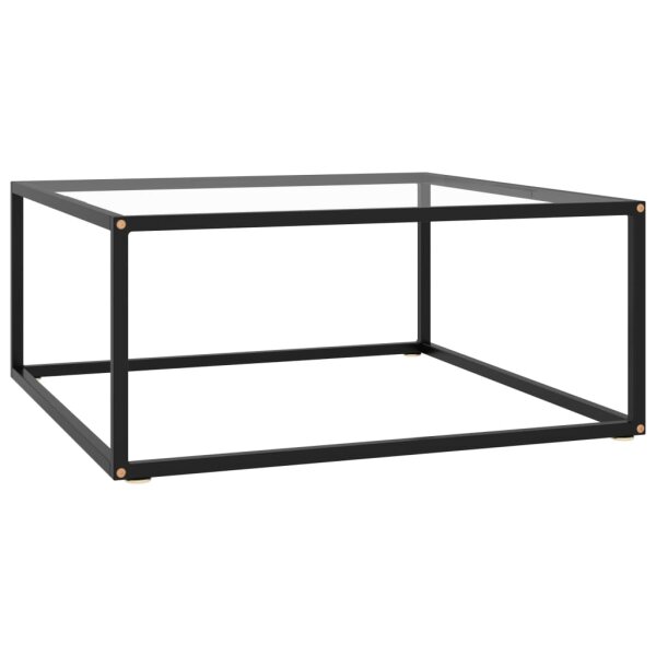 vidaXL Couchtisch Schwarz mit Hartglas 80x80x35 cm