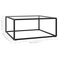 vidaXL Couchtisch Schwarz mit Hartglas 80x80x35 cm