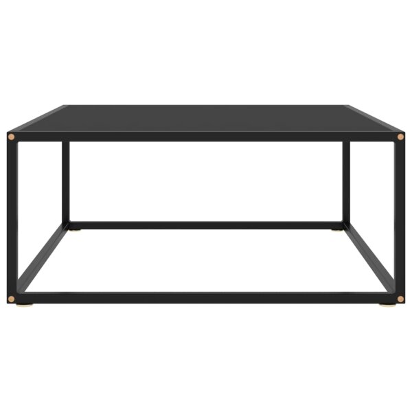 vidaXL Couchtisch Schwarz mit Schwarzem Glas 80x80x35 cm