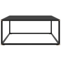 vidaXL Couchtisch Schwarz mit Schwarzem Glas 80x80x35 cm