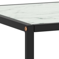 vidaXL Couchtisch Schwarz mit Wei&szlig;em Glas in Marmor-Optik 100x50x35 cm