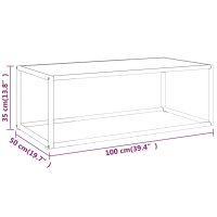 vidaXL Couchtisch Schwarz mit Wei&szlig;em Glas in Marmor-Optik 100x50x35 cm