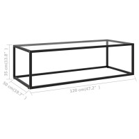 vidaXL Couchtisch Schwarz mit Hartglas 120x50x35 cm