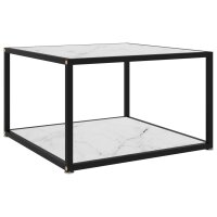 vidaXL Couchtisch Weiß 60x60x35 cm Hartglas