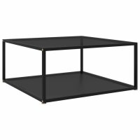 vidaXL Couchtisch Schwarz 80x80x35 cm Hartglas