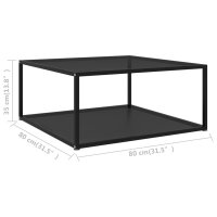 vidaXL Couchtisch Schwarz 80x80x35 cm Hartglas