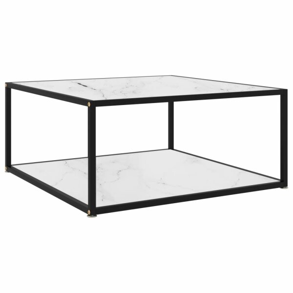 vidaXL Couchtisch Wei&szlig; 80x80x35 cm Hartglas