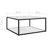 vidaXL Couchtisch Wei&szlig; 80x80x35 cm Hartglas