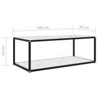 vidaXL Couchtisch Wei&szlig; 100x50x35 cm Hartglas