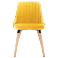 323059 vidaXL Dining Chairs 2 pcs Yellow Velvet