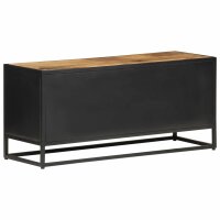 vidaXL TV-Schrank 90x30x40 cm Raues Mangoholz und Wiener Geflecht