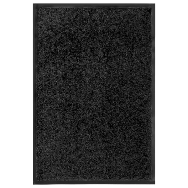 vidaXL Fu&szlig;matte Waschbar Schwarz 40x60 cm