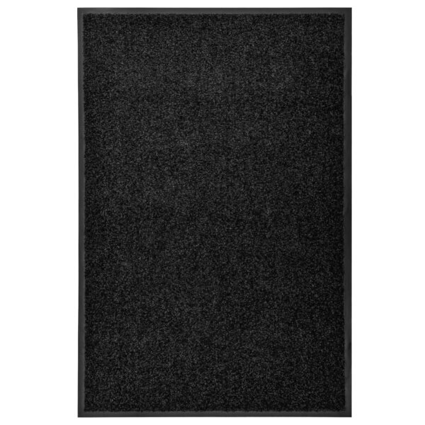 vidaXL Fu&szlig;matte Waschbar Schwarz 60x90 cm