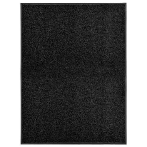 vidaXL Fu&szlig;matte Waschbar Schwarz 90x120 cm