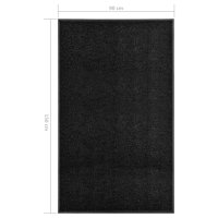 vidaXL Fußmatte Waschbar Schwarz 90x150 cm