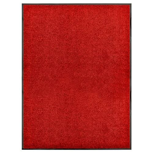 vidaXL Fu&szlig;matte Waschbar Rot 90x120 cm