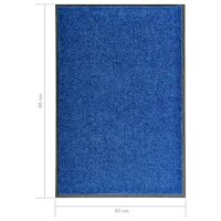 vidaXL Fu&szlig;matte Waschbar Blau 60x90 cm