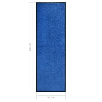 vidaXL Fußmatte Waschbar Blau 60x180 cm