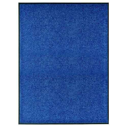 vidaXL Fu&szlig;matte Waschbar Blau 90x120 cm