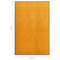 vidaXL Fu&szlig;matte Waschbar Orange 120x180 cm