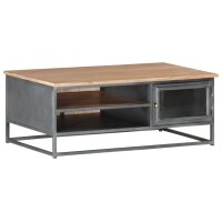 vidaXL Couchtisch Grau 90x50x35 cm Massivholz Akazie