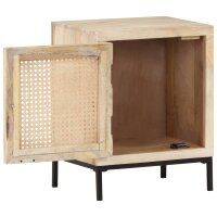 vidaXL Nachttisch 40x30x50 cm Mango Massivholz und Rohrgeflecht