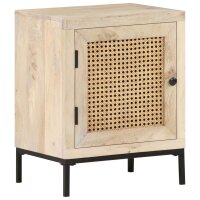 vidaXL Nachttisch 40x30x50 cm Mango Massivholz und Rohrgeflecht