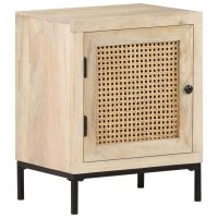 vidaXL Nachttisch 40x30x50 cm Mango Massivholz und Rohrgeflecht