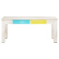 vidaXL Couchtisch Weiß 110x60x45 cm Massivholz Mango