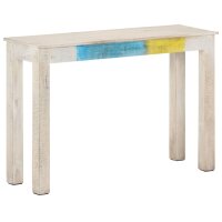 vidaXL Konsolentisch Wei&szlig; 115x35x77 cm Raues Mangoholz