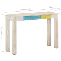 vidaXL Konsolentisch Wei&szlig; 115x35x77 cm Raues Mangoholz