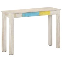 vidaXL Konsolentisch Wei&szlig; 115x35x77 cm Raues Mangoholz