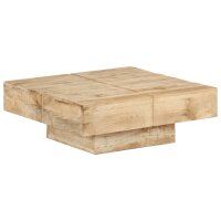 vidaXL Couchtisch 80x80x28 cm Massivholz Mango