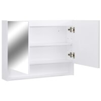 vidaXL LED-Bad-Spiegelschrank Wei&szlig; 80x15x60 cm MDF